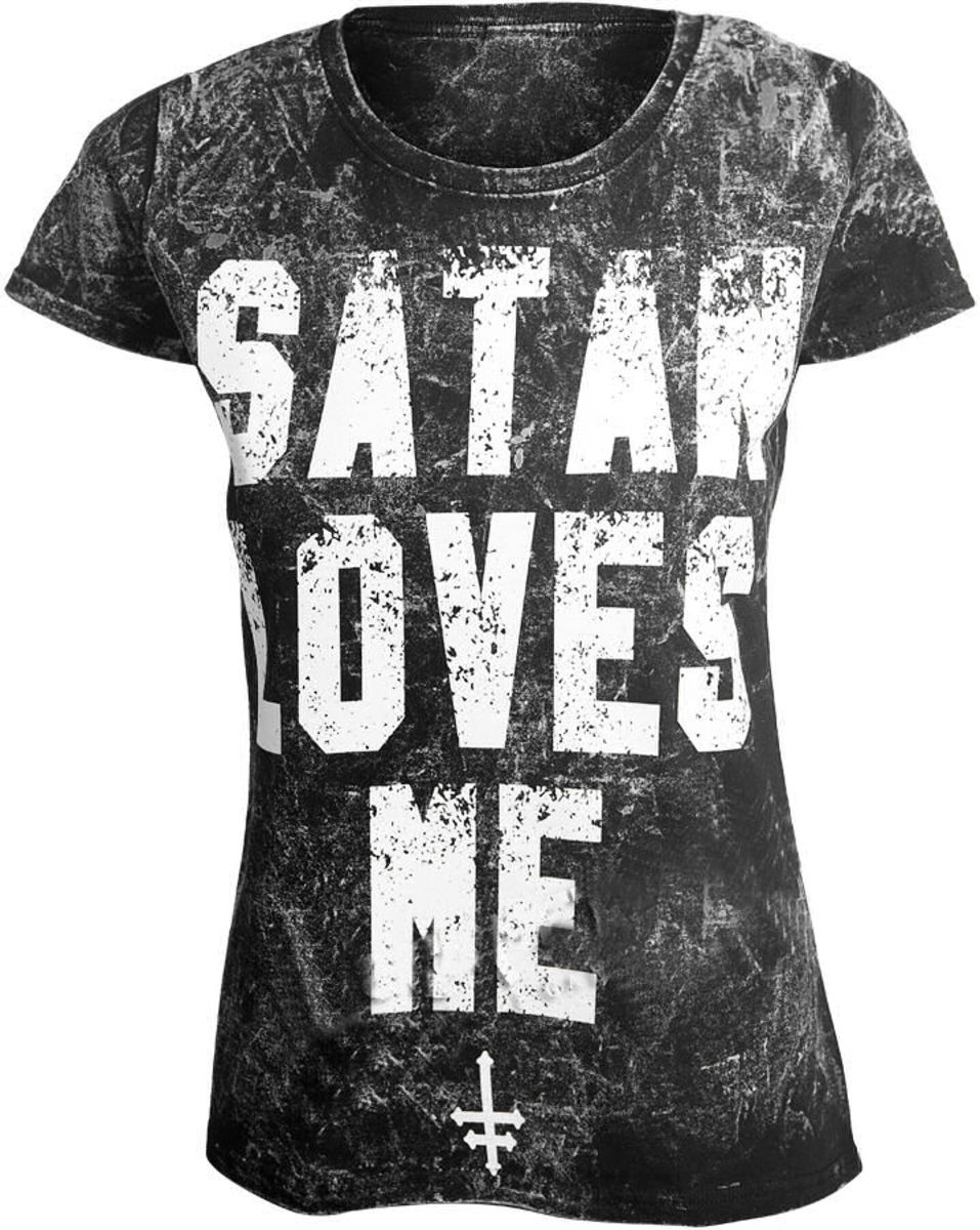 Hardcore Póló Női - SATAN LOVES ME - AMENOMEN - OMEN057DA ALLPRINT WHITE L