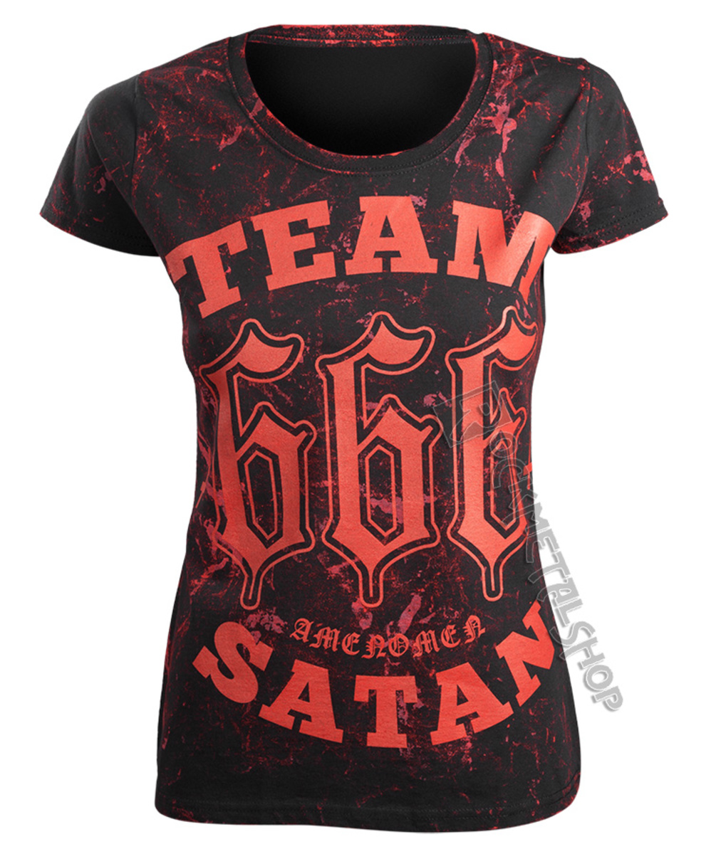 Hardcore Póló Női - TEAM SATAN - AMENOMEN - OMEN082DA ALLPRINT RED S